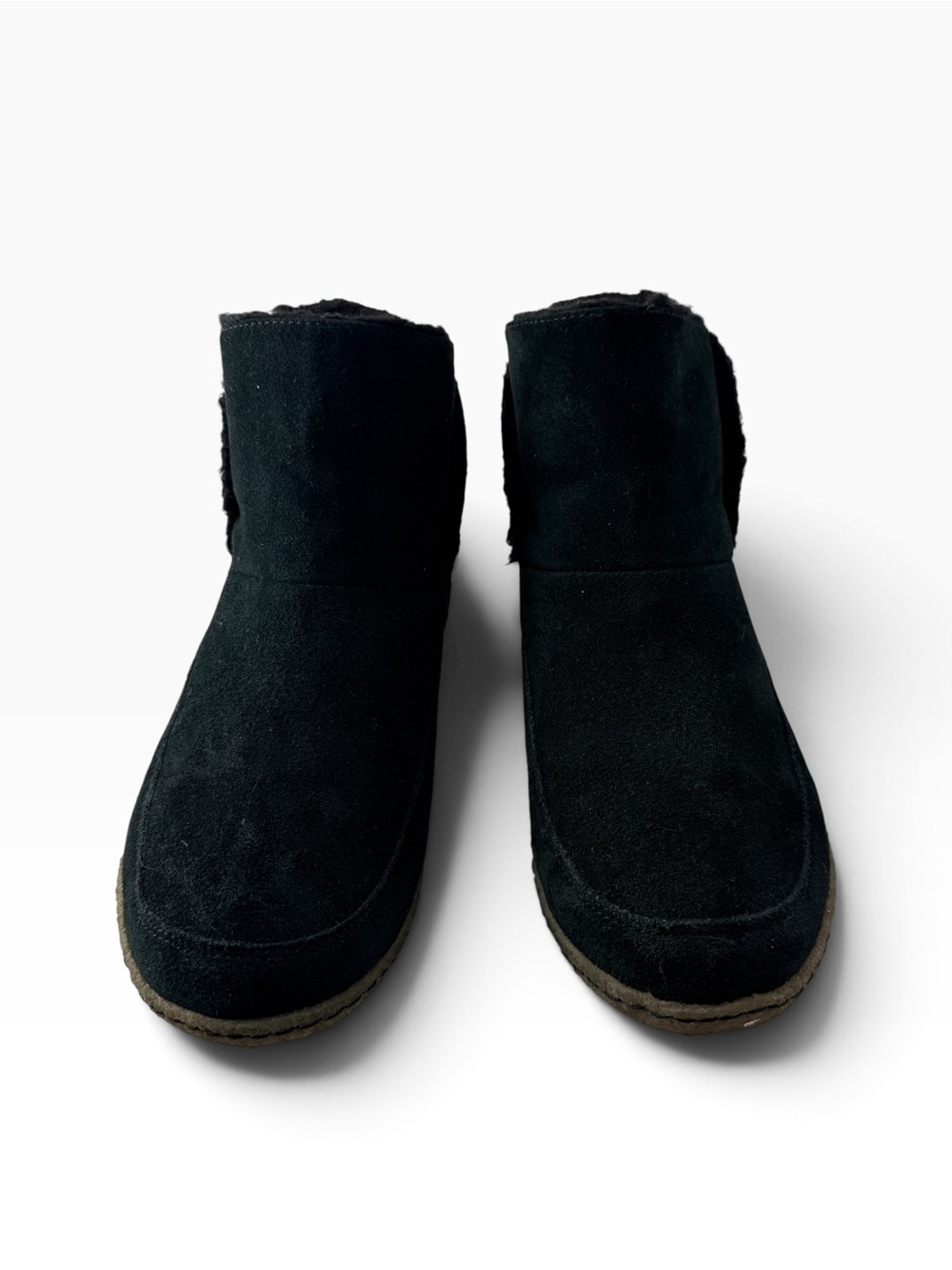 Sorel Nakiska Bootie Slipper Women’s Black Suede Cozy Casual Cabincore Size 9
